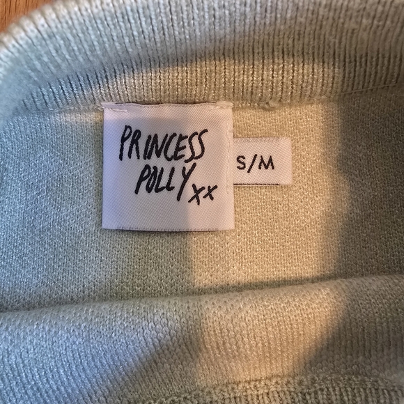 Princess Polly Green White Floral Mock Neck Sweater Women's Size Small S/M - Picture 8 of 9